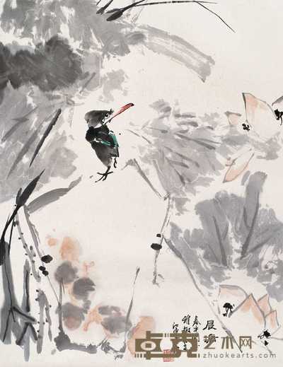 范曾 1977年作 晨塘 立轴 69×54cm